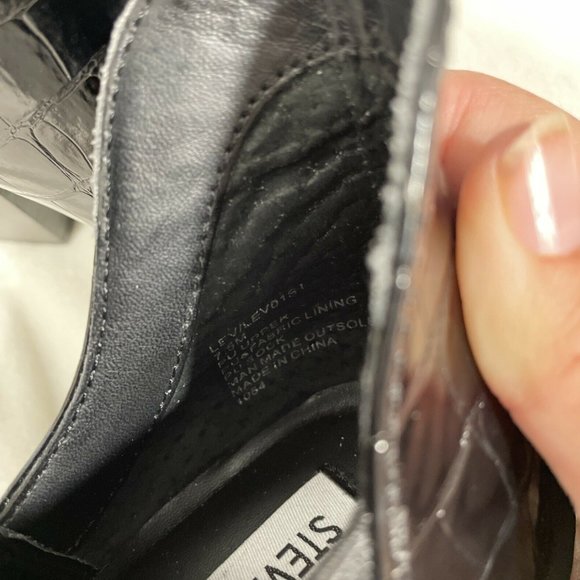 NEW! $110 Steve Madden Leve Block Heel Boot Black - Picture 10 of 12